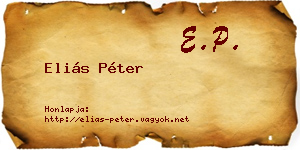 Eliás Péter névjegykártya